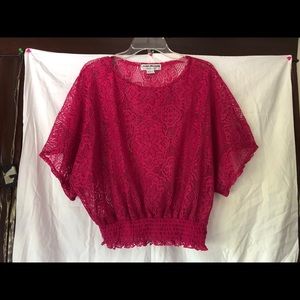Lauren Michelle Hot fuchsia lacy top